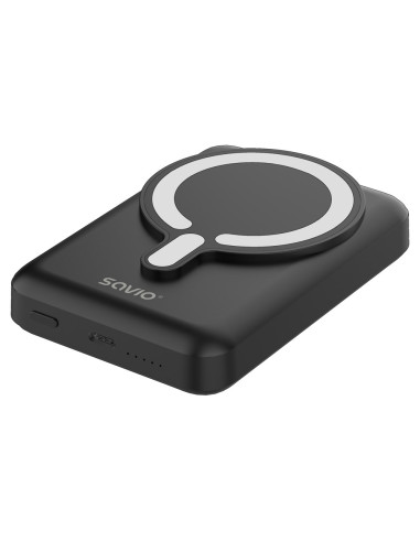 Savio Powerbank 10000 Mah Magnetyczny Czarny Ba-12