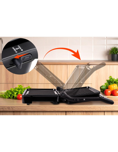 Eldom Grill Kontaktowy Gk110 800W Czarno-Srebrny