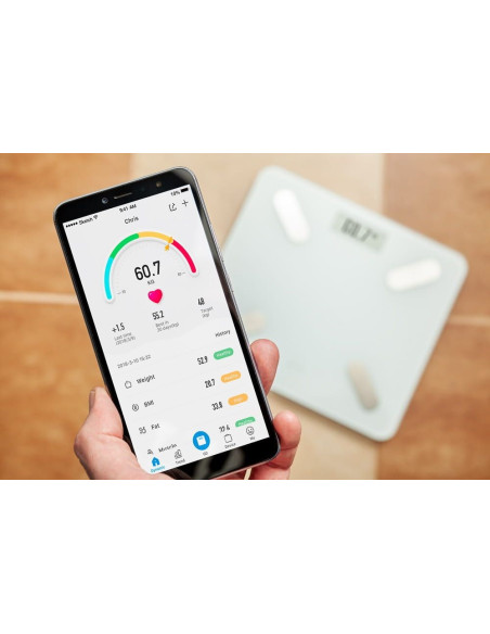 Eldom Inteligentna Waga Osobowa Two 550B Ullie Pomiar Tkanki Tłuszczowej,Mięśniwej ,Bmi,Wody W Organiźmie ,Dedykowana App.