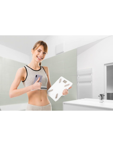 Eldom Inteligentna Waga Osobowa Two 550B Ullie Pomiar Tkanki Tłuszczowej,Mięśniwej ,Bmi,Wody W Organiźmie ,Dedykowana App.