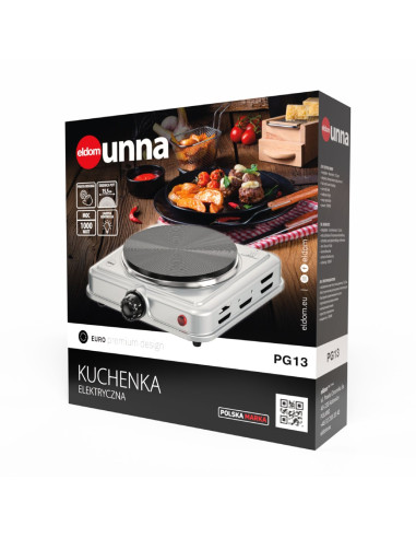 Eldom Kuchenka Elektryczna Pg13 Unna 1000W Srebrna