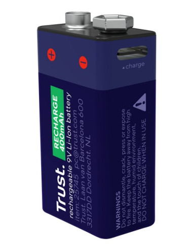 Akumulator Trust 9V Ładowany Przez Usb-C