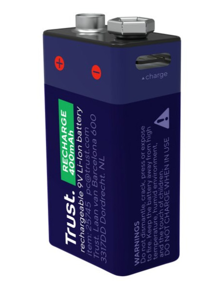 Akumulator Trust 9V Ładowany Przez Usb-C