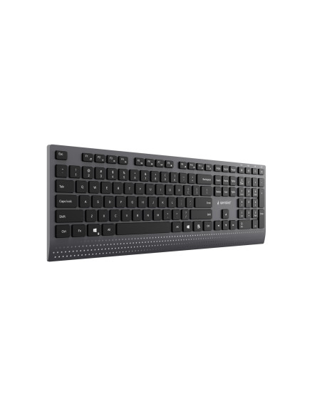 Gembird Klawiatura Slim Przewodowa Multimedialna Czarna, Usb-C, Układ Us