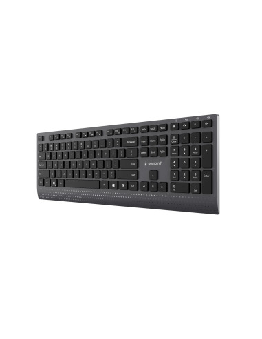 Gembird Klawiatura Slim Przewodowa Multimedialna Czarna, Usb-C, Układ Us