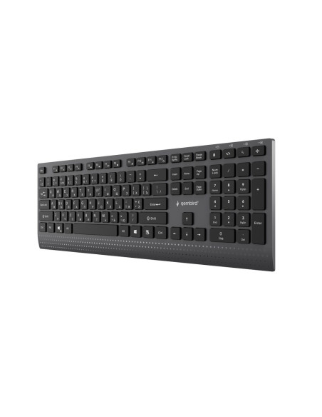 Gembird Przewodowa Klawiatura Multimedialna Slim Usb-C, Ru Layout, Czarna