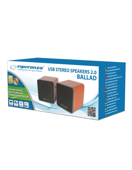 Esperanza Głośniki 2.0 Usb Ballad Ep152