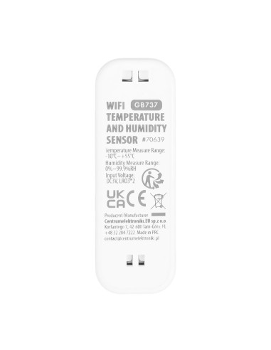 Greenblue Czujnik Temperatury I Wilgotności Wifi, Android/Ios/Alexa/Google Home, 3.0V Dc, Lr03X2 Gb737