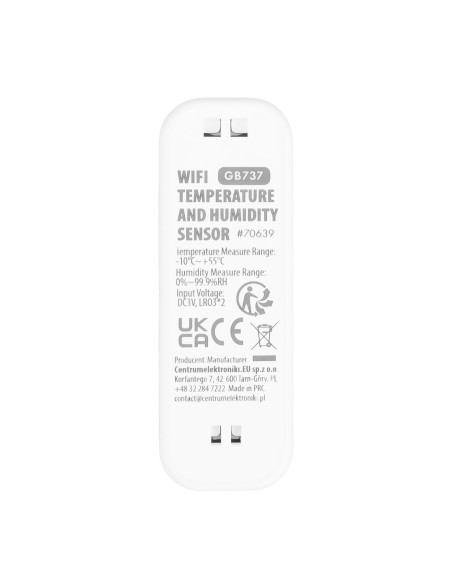 Greenblue Czujnik Temperatury I Wilgotności Wifi, Android/Ios/Alexa/Google Home, 3.0V Dc, Lr03X2 Gb737