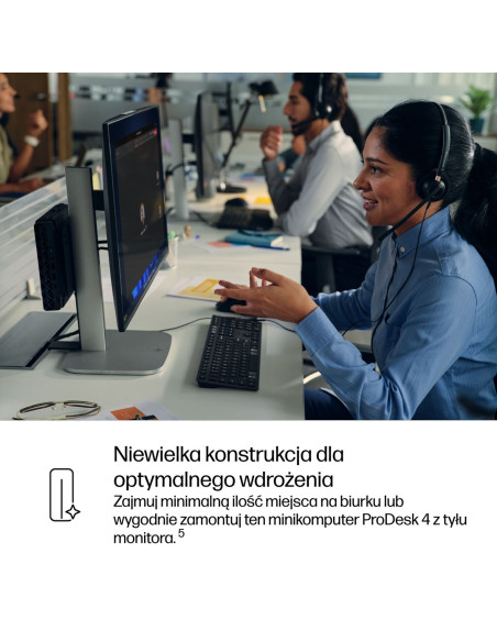 Hp Prodesk 4 Mini G1I Ai Intel Core Ultra 5 235T 16 Gb Ddr5-Sdram 512 Gb Ssd Windows 11 Pro Mini Pc Ai Pc Czarny