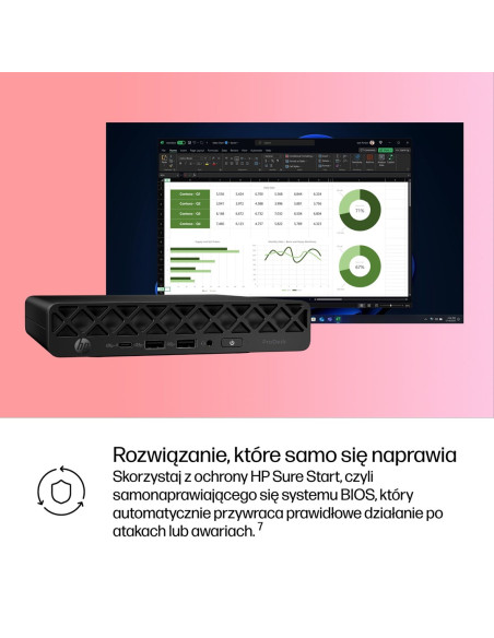 Hp Prodesk 4 Mini G1I Ai Intel Core Ultra 5 235T 16 Gb Ddr5-Sdram 512 Gb Ssd Windows 11 Pro Mini Pc Ai Pc Czarny