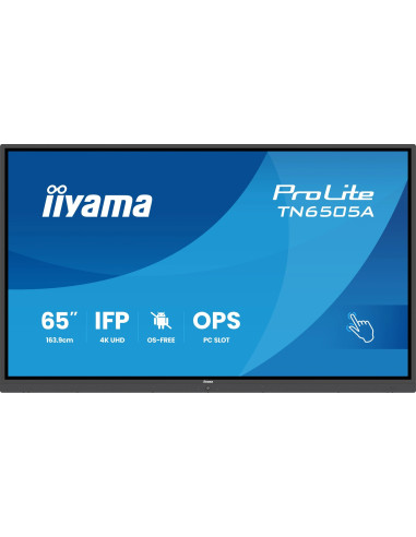 Iiyama Tn6505A-B1Ag Signage Display Interaktywny Płaski Panel 163,8 Cm (64.5") 500 Cd/M2 4K Ultra Hd Czarny Ekran Dotykowy