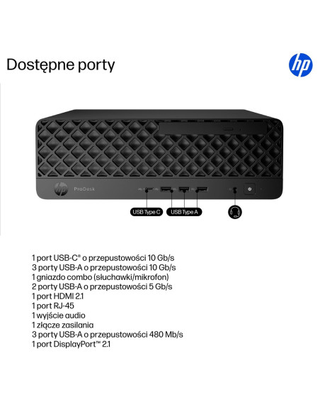 Hp Prodesk 4 Sff G1I Ai Pc Intel Core Ultra 5 225 16 Gb Ddr5-Sdram 512 Gb Ssd Windows 11 Pro Czarny