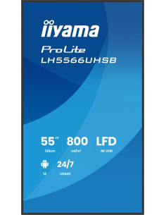 Iiyama Lh5566Uhsb-B1Ag Signage Display Płaski Panel Digital Signage 139,7 Cm (55") Lcd Wi-Fi 800 Cd/M2 4K Ultra Hd Czarny Proces 2