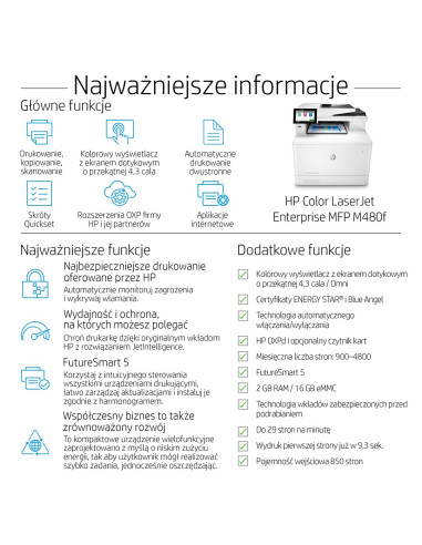 Drukarka Hp Color Laserjet Enterprise M480F