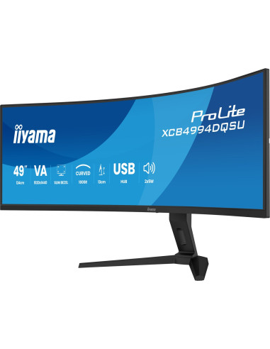 Iiyama Prolite Xcb4994Dqsu-B1 Monitor Komputerowy 124,5 Cm (49") 5120 X 1440 Px Dual Qhd Lcd Czarny