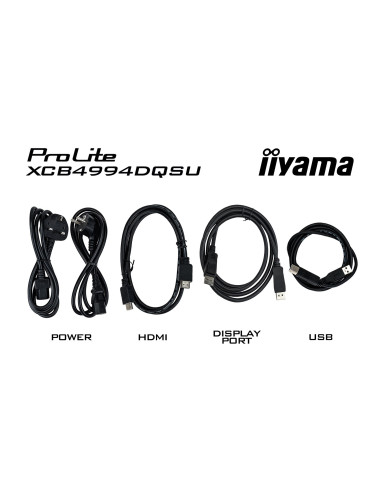 Iiyama Prolite Xcb4994Dqsu-B1 Monitor Komputerowy 124,5 Cm (49") 5120 X 1440 Px Dual Qhd Lcd Czarny