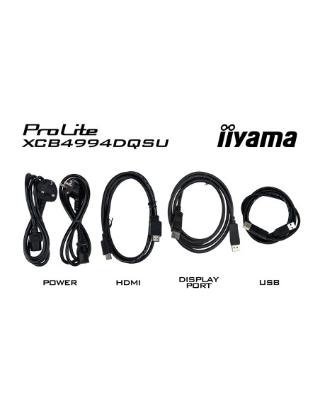 Iiyama Prolite Xcb4994Dqsu-B1 Monitor Komputerowy 124,5 Cm (49") 5120 X 1440 Px Dual Qhd Lcd Czarny