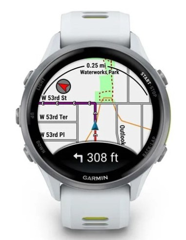 Zegarek Sportowy Garmin Forerunner 970 3,56Cm 1.4" Amoled Cyfrowy 454X454Px Ekran Dotykowy Wi-Fi Gps Biały