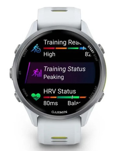 Zegarek Sportowy Garmin Forerunner 970 3,56Cm 1.4" Amoled Cyfrowy 454X454Px Ekran Dotykowy Wi-Fi Gps Biały