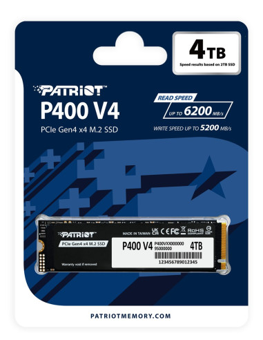 Dysk Ssd Patriot P400 V4 M.2 Pci-Ex4 Nvme 4Tb 6,2Gb/S (P400Vp4Tbm28H)
