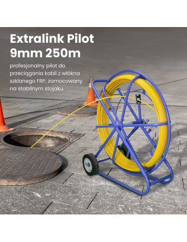 Extralink Pilot Do Przeciągania Kabli Pilot 9Mm 250M Włókno Szklane Frp, Śr. 9Mm, Dł. 250M, Żółty