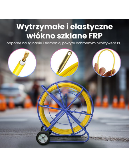 Extralink Pilot Do Przeciągania Kabli Pilot 10Mm 200M Włókno Szklane Frp, Śr. 10Mm, Dł. 200M, Żółty