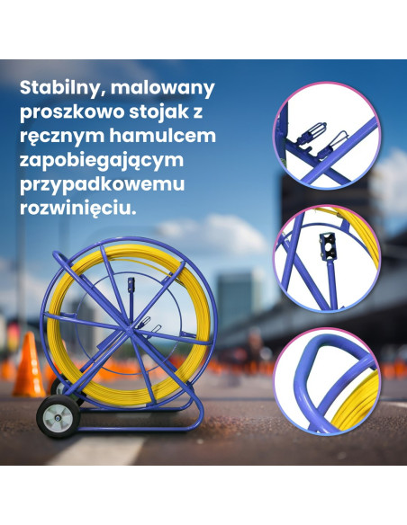 Extralink Pilot Do Przeciągania Kabli Pilot 10Mm 200M Włókno Szklane Frp, Śr. 10Mm, Dł. 200M, Żółty