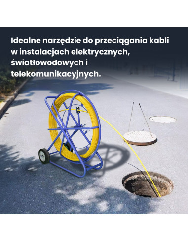 Extralink Pilot Do Przeciągania Kabli Pilot 10Mm 200M Włókno Szklane Frp, Śr. 10Mm, Dł. 200M, Żółty