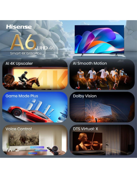 Hisense 55A6S 139,7 Cm (55") 4K Ultra Hd Smart Tv Wi-Fi Czarny