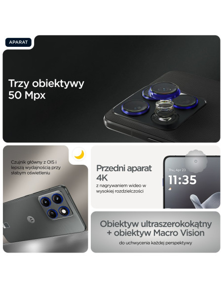 Motorola Edge 70 17 Cm (6.7") Dual Sim Android 16.0 5G Usb Type-C 12 Gb 512 Gb 4800 Mah Szary