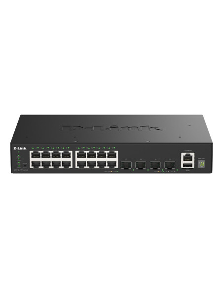 D-Link Dgs-1530-20/E Przełącznik Sieciowy Zarządzany L2 Gigabit Ethernet (10/100/1000) Czarny