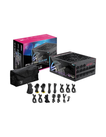 Msi Mpg Ai1300Ts Pcie5 Moduł Zasilaczy 1300 W 24-Pin Atx Atx Czarny