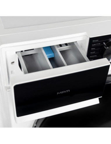 Pralka Automatyczna Mpm-5914-Pt-51, Poj. 9Kg, Szer 60Cm, Silnik Inwenterowy, 15 Programów Głównych, Biała Z Czarnymi Elementam