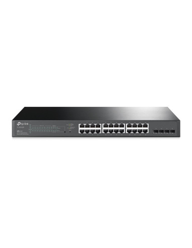 Tp-Link Jetstream Tl-Sg2428P Przełącznik Sieciowy Zarządzany L2/L2+ Gigabit Ethernet (10/100/1000) Obsługa Poe 1U Czarny