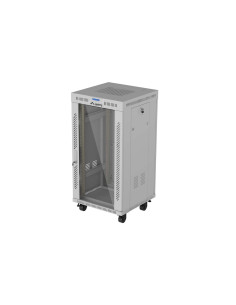 Szafa Instalacyjna Rack Stojąca 19" 22U 600 × 600 Szara, Drzwi Przeszklone, Lcd, Lanberg (Flat Pack)