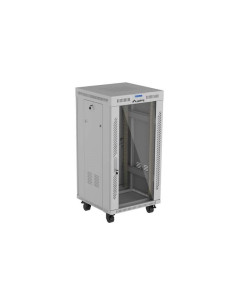 Szafa Instalacyjna Rack Stojąca 19" 22U 600 × 600 Szara, Drzwi Przeszklone, Lcd, Lanberg (Flat Pack) 2