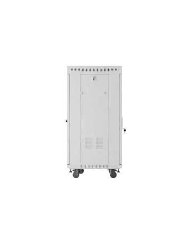 Szafa Instalacyjna Rack Stojąca 19" 22U 600 × 600 Szara, Drzwi Przeszklone, Lcd, Lanberg (Flat Pack)