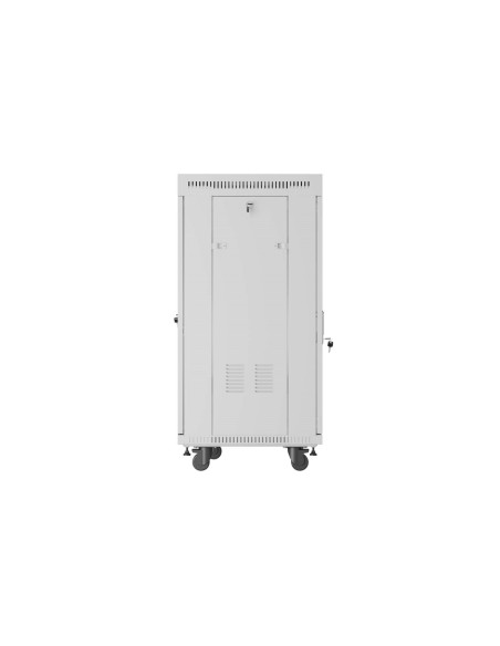 Szafa Instalacyjna Rack Stojąca 19" 22U 600 × 600 Szara, Drzwi Przeszklone, Lcd, Lanberg (Flat Pack)
