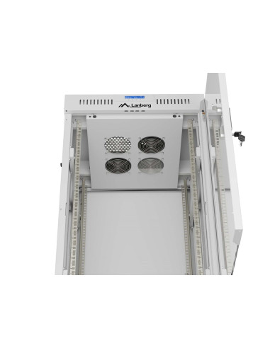 Szafa Instalacyjna Rack Stojąca 19" 22U 600 × 600 Szara, Drzwi Przeszklone, Lcd, Lanberg (Flat Pack)