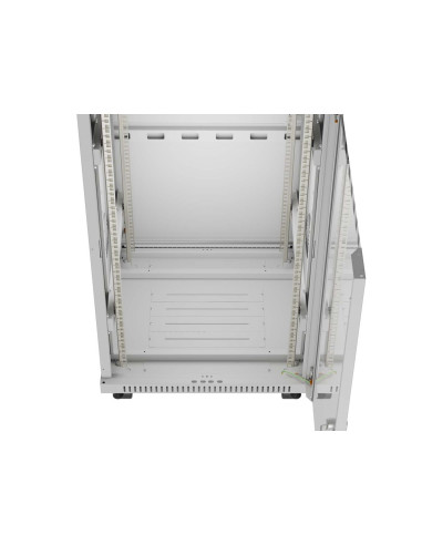Szafa Instalacyjna Rack Stojąca 19" 22U 600 × 600 Szara, Drzwi Przeszklone, Lcd, Lanberg (Flat Pack)