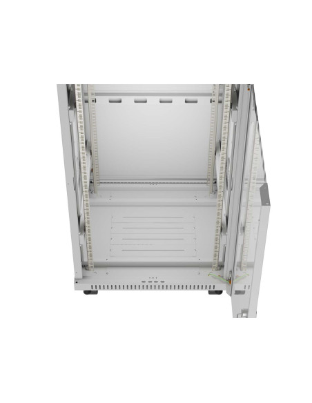 Szafa Instalacyjna Rack Stojąca 19" 22U 600 × 600 Szara, Drzwi Przeszklone, Lcd, Lanberg (Flat Pack)