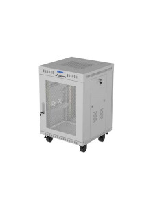 Szafa Instalacyjna Rack Stojąca 19" 15U 600 × 800 Szara, Drzwi Perforowane, Lcd, Lanberg (Flat Pack)