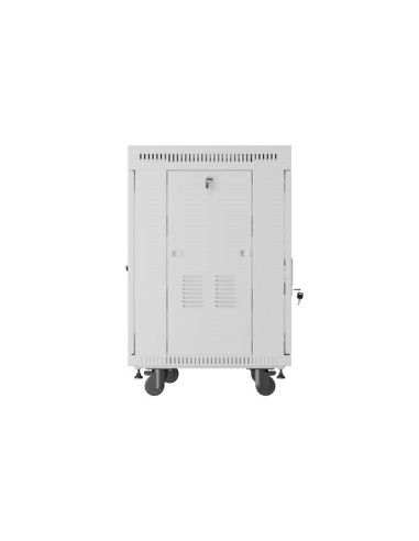 Szafa Instalacyjna Rack Stojąca 19" 15U 600 × 800 Szara, Drzwi Perforowane, Lcd, Lanberg (Flat Pack)