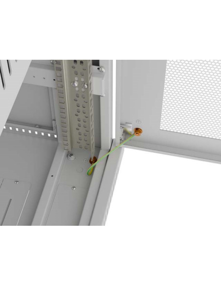 Szafa Instalacyjna Rack Stojąca 19" 15U 600 × 800 Szara, Drzwi Perforowane, Lcd, Lanberg (Flat Pack)