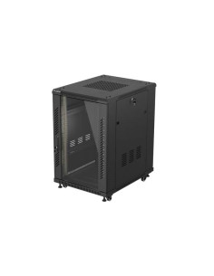 Szafa Instalacyjna Rack Stojąca 19" 18U 600 × 800 Czarna, Drzwi Przeszklone, Lanberg (Flat Pack) 2
