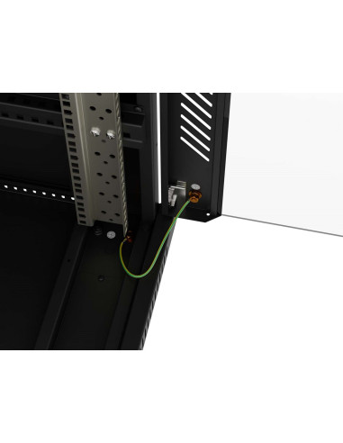 Szafa Instalacyjna Rack Stojąca 19" 18U 600 × 800 Czarna, Drzwi Przeszklone, Lanberg (Flat Pack)