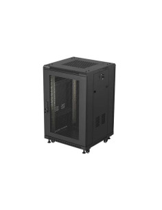 Szafa Instalacyjna Rack Stojąca 19" 18U 600 × 600 Czarna, Drzwi Perforowane, Lanberg (Flat Pack) 2
