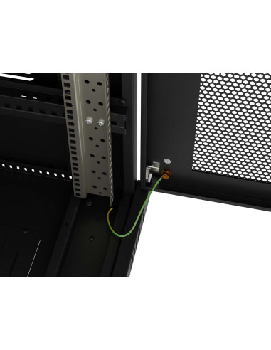 Szafa Instalacyjna Rack Stojąca 19" 18U 600 × 600 Czarna, Drzwi Perforowane, Lanberg (Flat Pack)