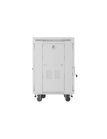Szafa Instalacyjna Rack Stojąca 19" 15U 600 × 600 Szara, Drzwi Perforowane, Lcd, Lanberg (Flat Pack)